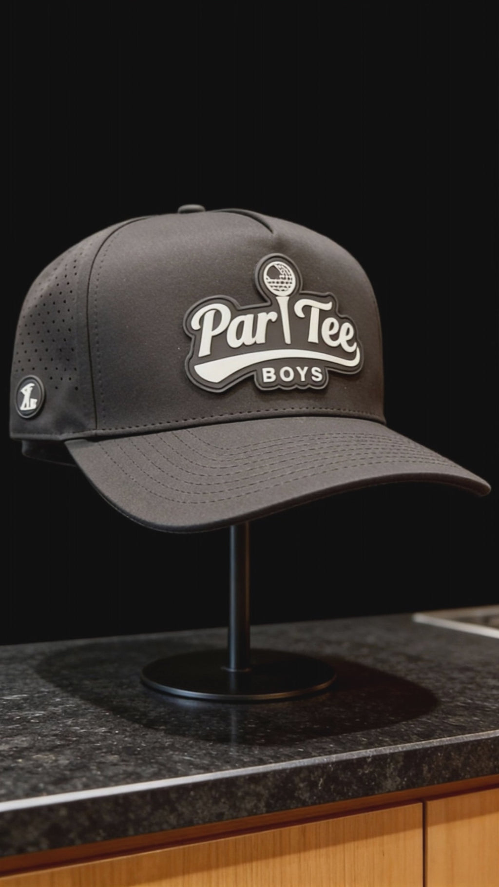 Midnight Black ParTee Boys Hat With Built-In Ball Marker Magnet