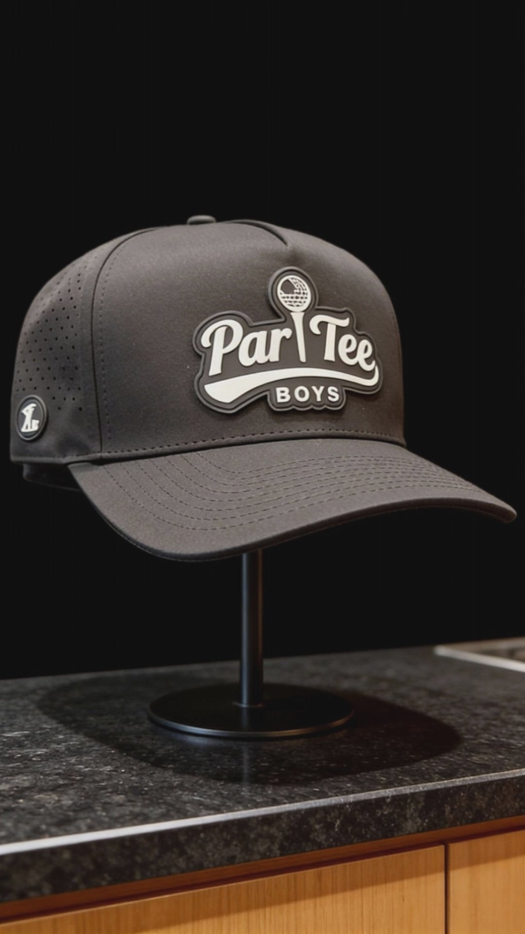 Midnight Black ParTee Boys Hat With Built-In Ball Marker Magnet